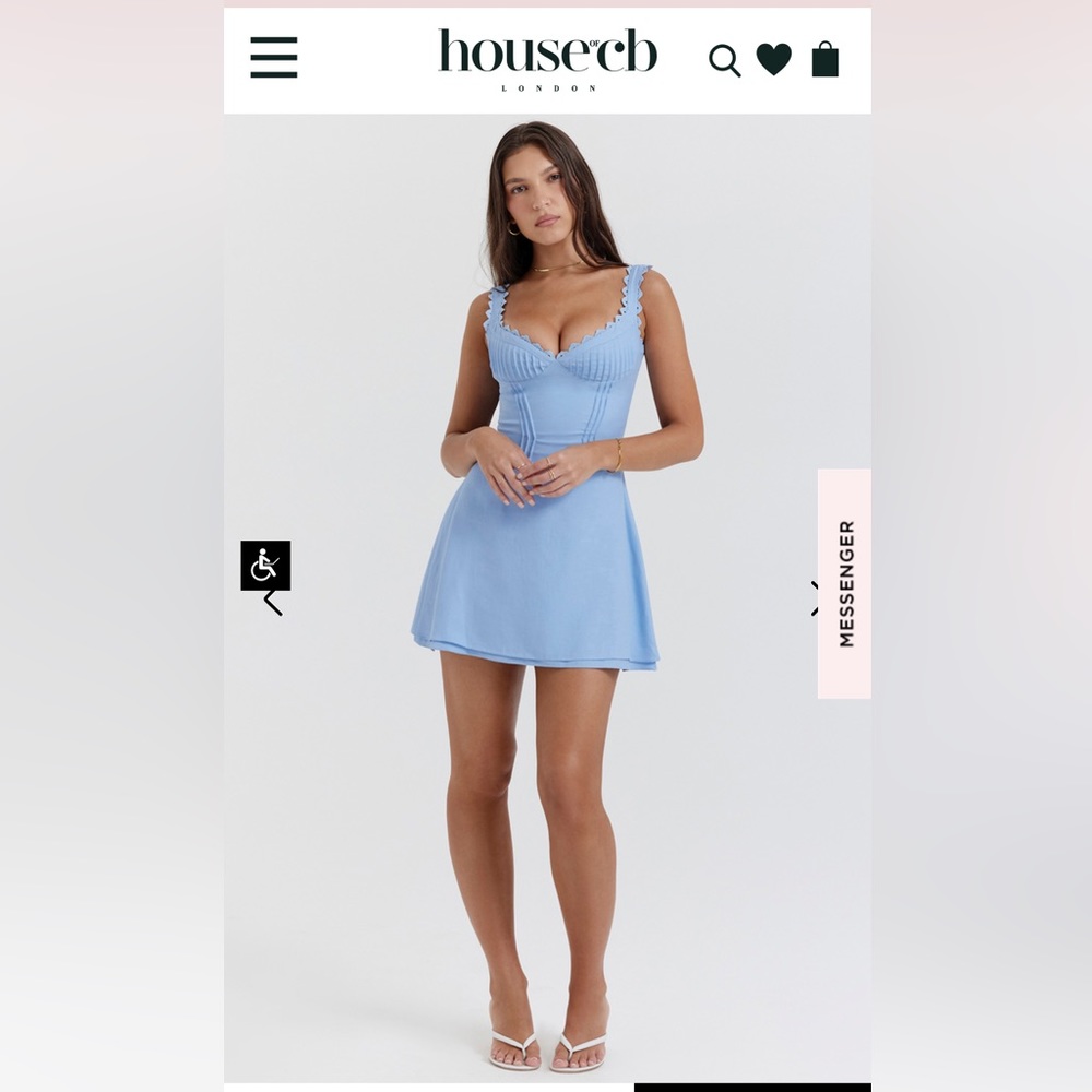 NWT House of CB Tilly Dress in Blue (XS)